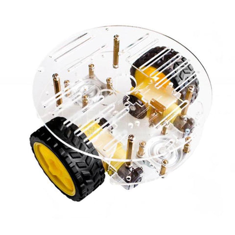 2WD Mini Round Double Deck Smart Car Chassis Kit