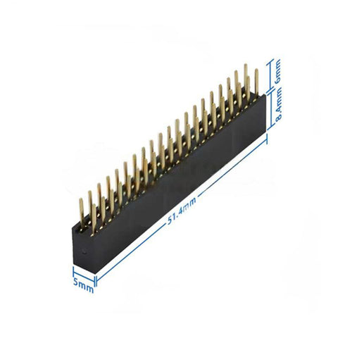 2x20 2.54mm Double Row Female Header for Raspberry Pi 3B/3B+/4B