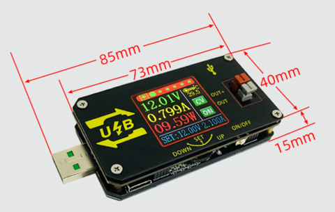 XY-UDP Strømforsyning med farveskærm USB drevet