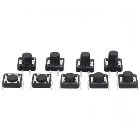 12 x 12 x 4.3 / 5 / 6 / 7 / 8 / 9 / 10 / 11 / 12 mm 4 Pin DIP Micro Touch Switch