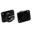 3 Pin Flat Curved Foot XLR Female Socket