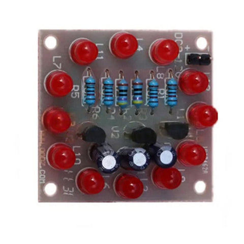 12 pcs Red/Green/Yellow/Blue/White LED Circular Lamp Kit