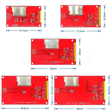 2.4/2.8/3.2/3.5 Inch Colorful TFT LCD Screen Display Module